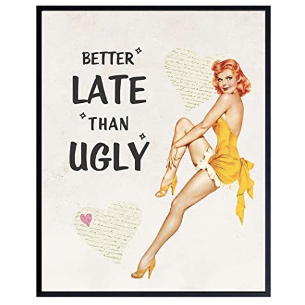 Funny Vintage 1950s Pinup Girl Print Home Decor - Picture 2 of 6